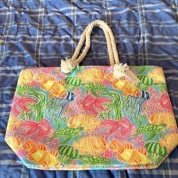 Styline Blue and Green Tote Bag With Fish NWT - Picture 1 of 6